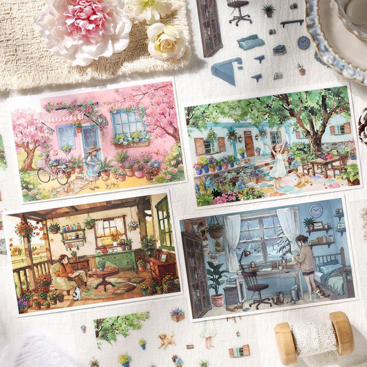 Floating Light Atlas 3D Sticker | 4 Cute Miniature Scenes