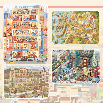 Country Spots 3D Sticker | 4 Cute Miniature Scenes