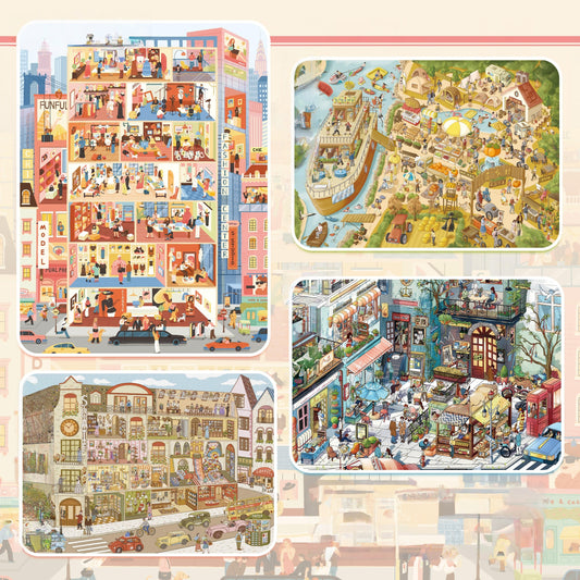 Country Spots 3D Sticker | 4 Cute Miniature Scenes