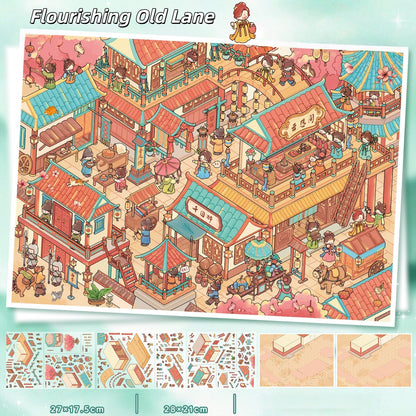 City’s Chronicles 3D Sticker | 2 Cute Miniature Scenes