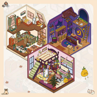 Dream House 3D Sticker | 3 Cute Miniature Scenes