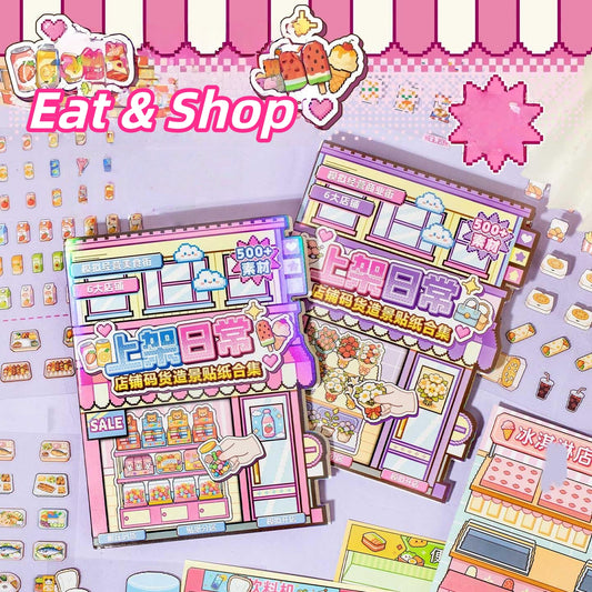 Eat & Shop 3D Sticker Book