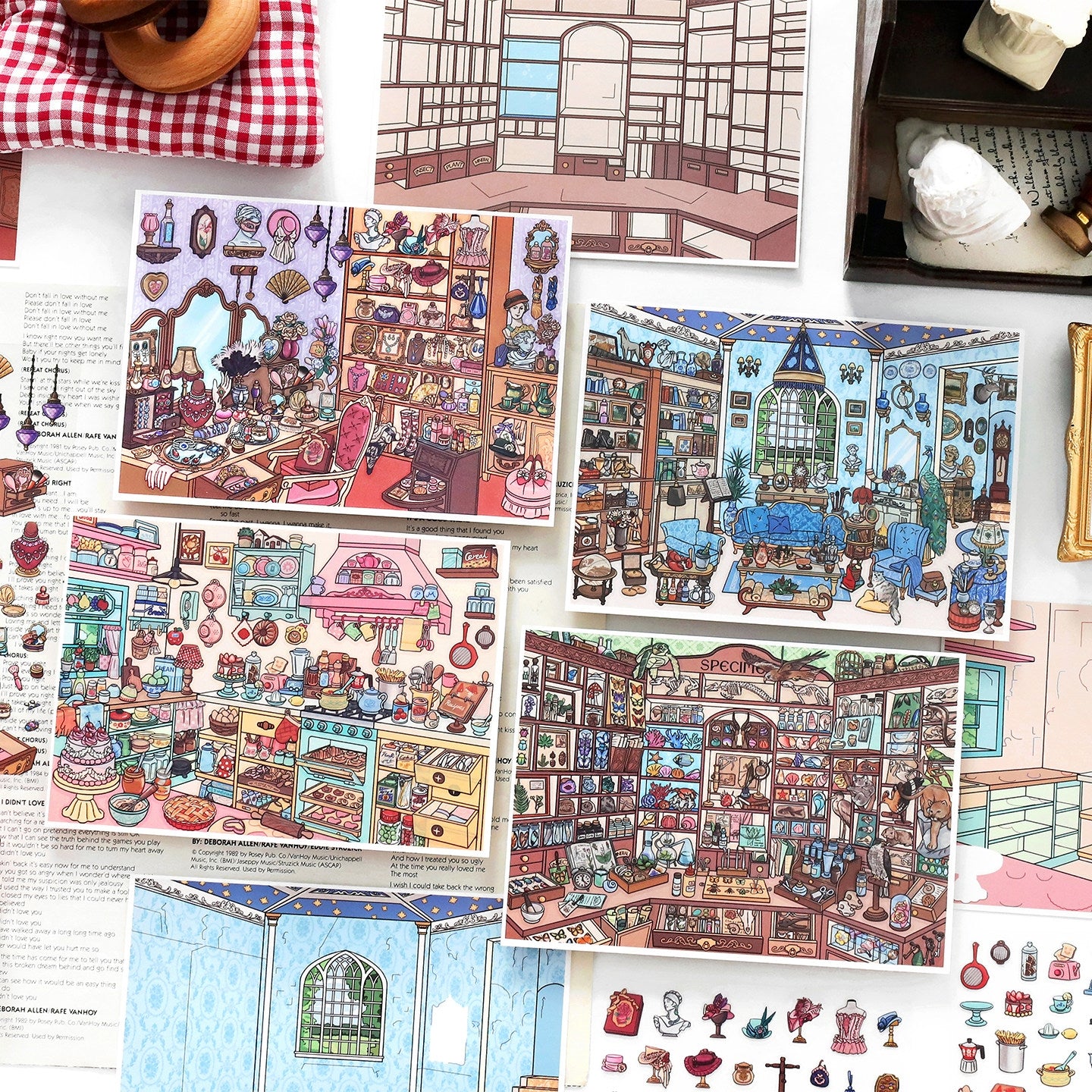 Little Corners 3D Sticker | 4 Cute Miniature Scenes