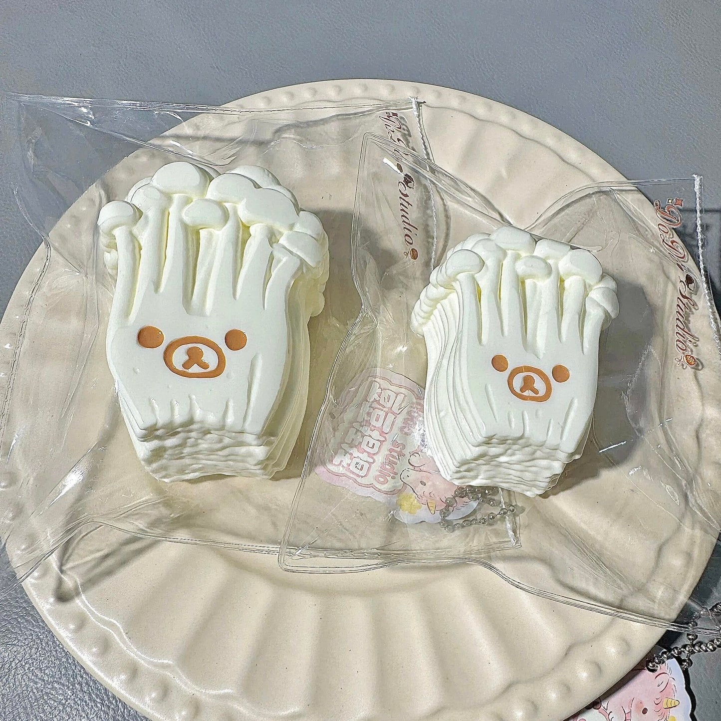 Enoki Mushroom Bear Squishy