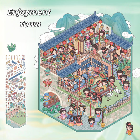Enjoyment Town 3D Sticker