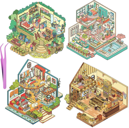 Daily Fantasy 3D Sticker | 4 Cute Miniature Sticker