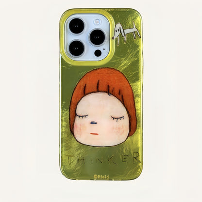 Girl Wrinkled Foil Texture Acrylic Phone Case