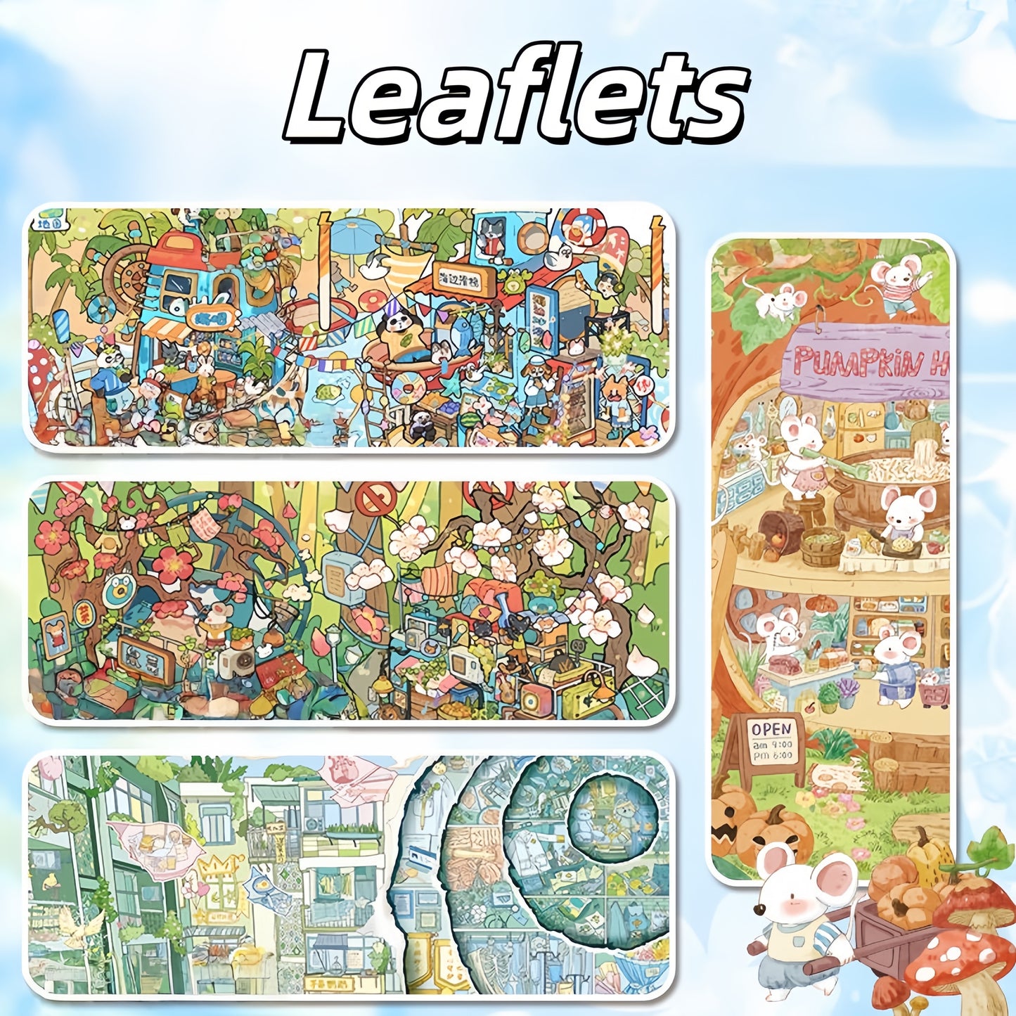 Leaflets 3D Sticker | 4 Cute Miniature Scenes