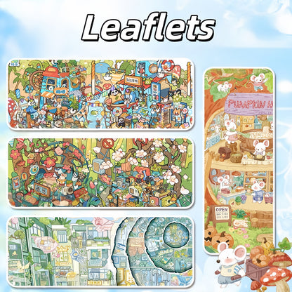 Leaflets 3D Sticker | 4 Cute Miniature Scenes