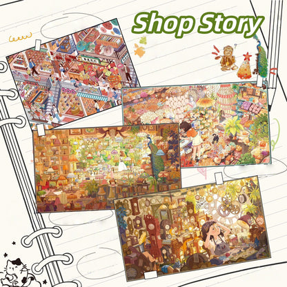 Shop Story 3D Sticker | 4 Cute Miniature Scenes