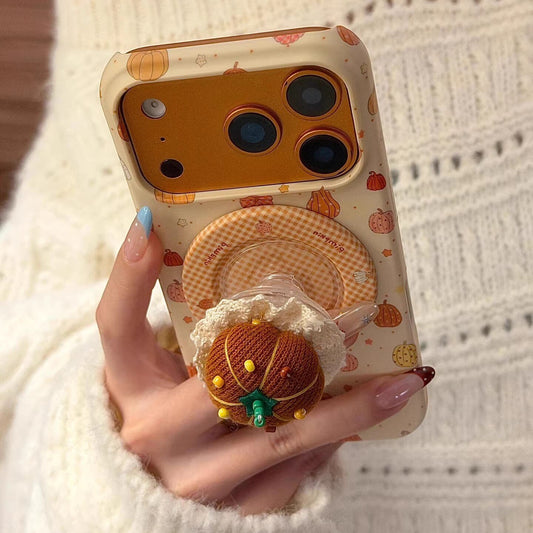Fabric Pumpkin Magnetic Stand Acrylic Phone Case