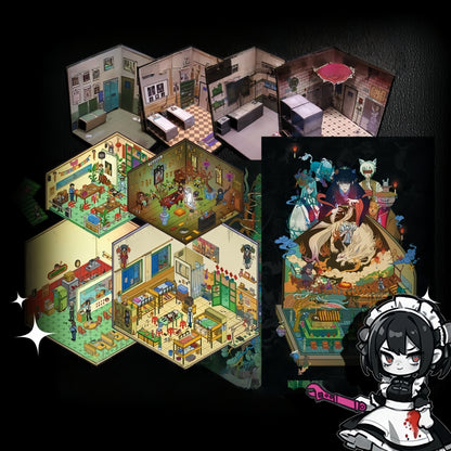 Haunted Decor Master 3D Sticker | 3 Cute Miniature Scenes