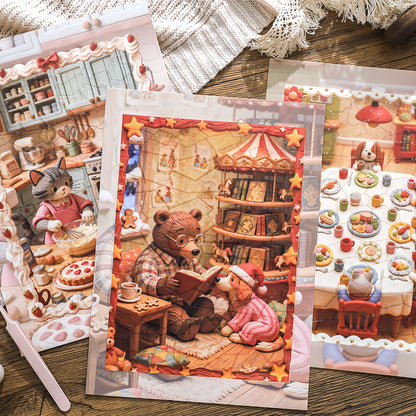 Cute Friends Story-telling Session 3D Sticker | 3 Cute Miniature Scenes
