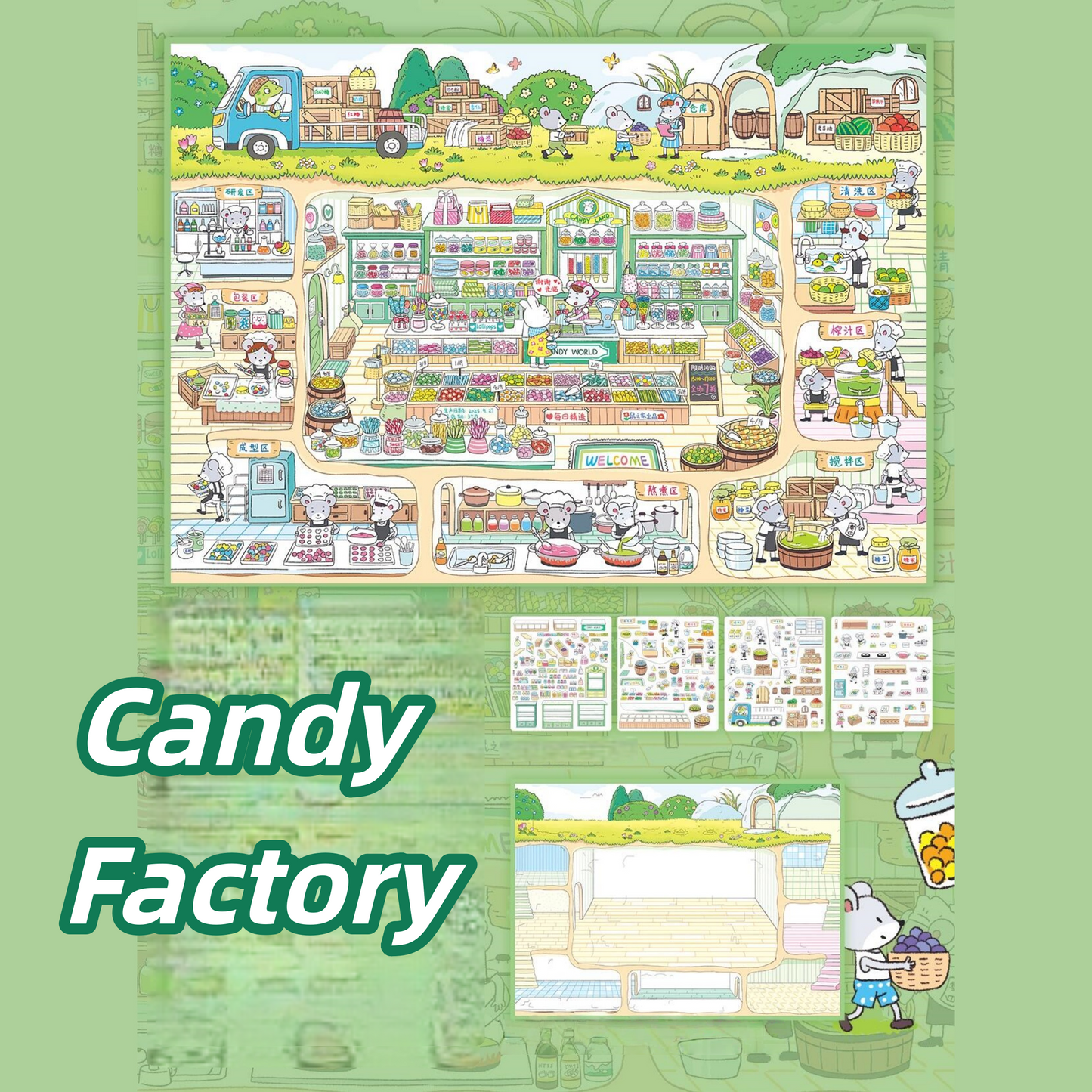 Mice's Daily Life 3D Sticker | 2 Cute Miniature Scenes