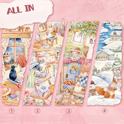 Seasonal Dreams 3D Sticker | 4 Cute Miniature Scenes