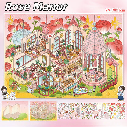 Dream House 3D Sticker | 2 Cute Miniature Scenes