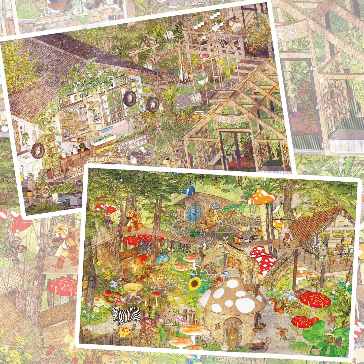 Dream Bureau 3D Sticker | 2 Cute Miniature Scenes