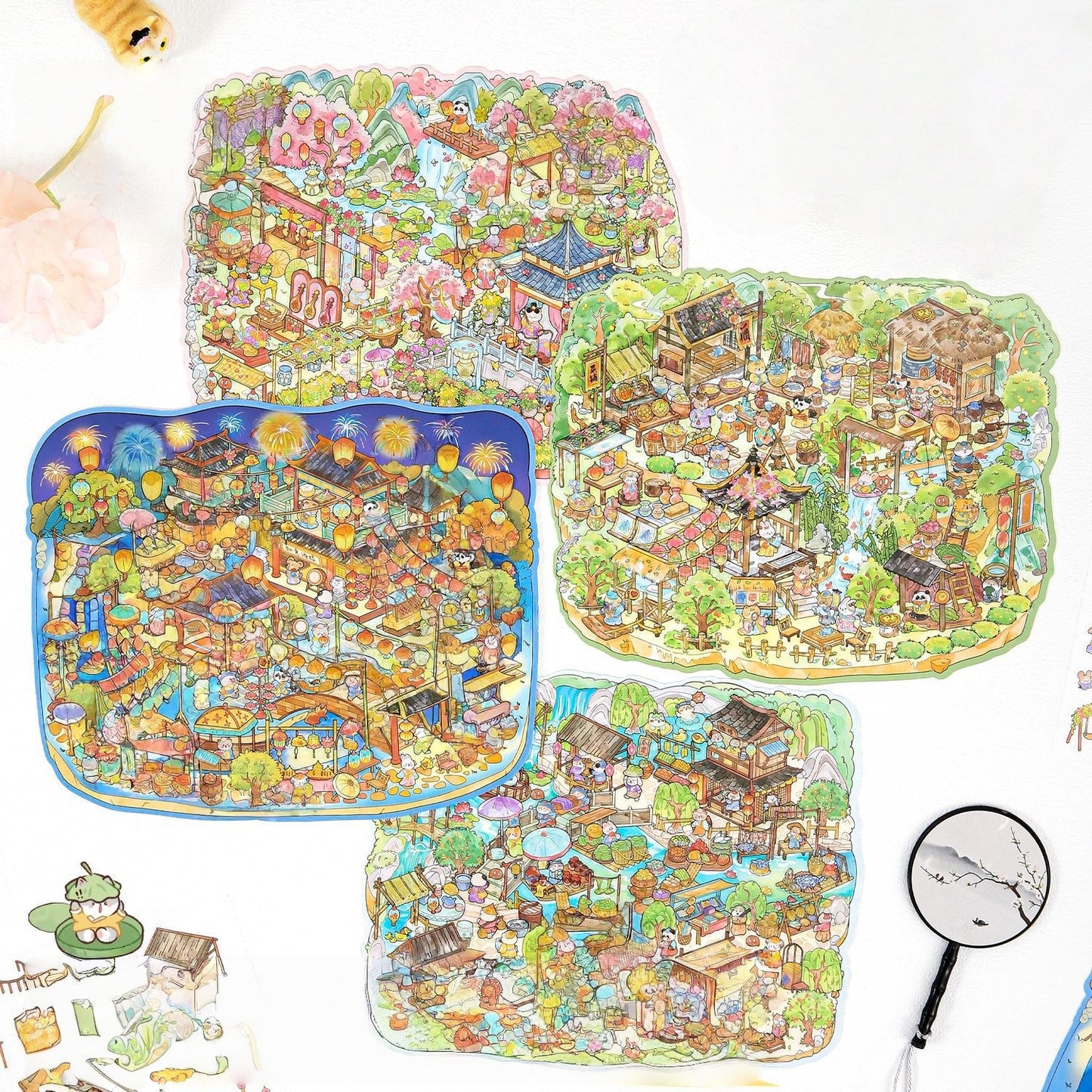 Fair Anthology 3D Sticker | 4 Cute Miniature Scenes