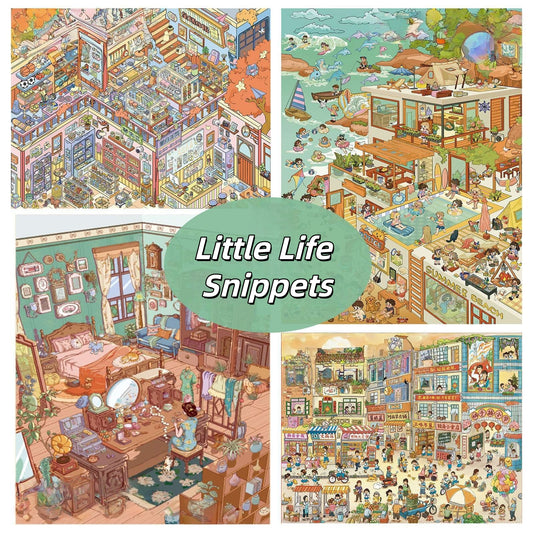 Little Life Snippets 3D Sticker | 4 Cute Miniature Scenes