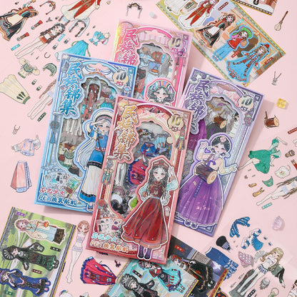 Ethnic Dress Up 3D Sticker Book