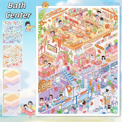 Leisure Daily 3D Sticker | 2 Cute Miniature Scenes