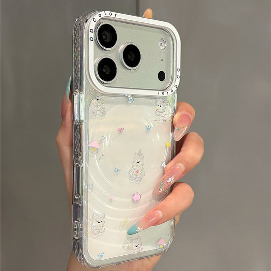 Colorful Line Westie Magnetic Stand Acrylic Phone Case