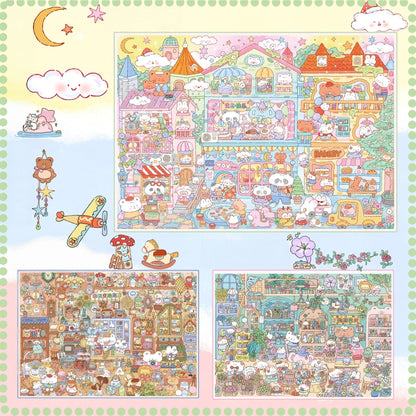 Whimsical Corners 3D Sticker | 3 Cute Miniature Scenes