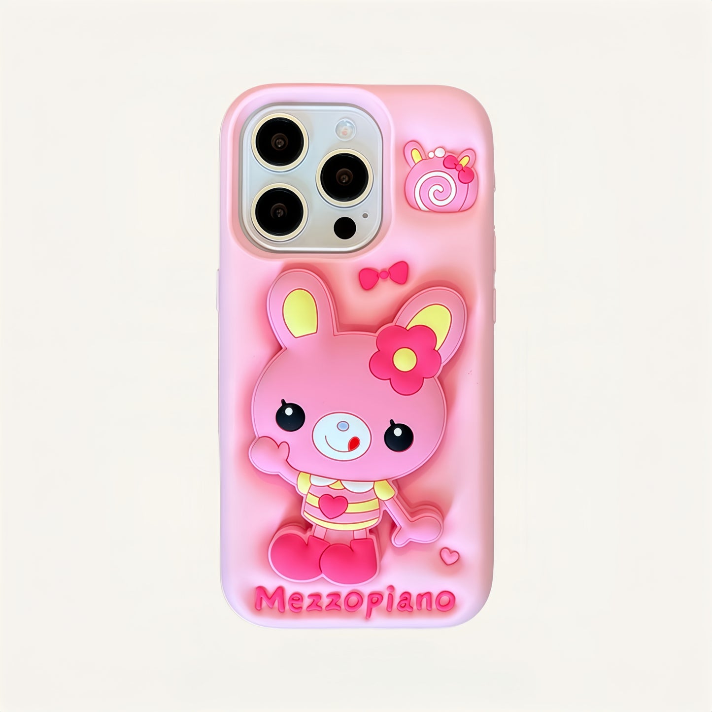 Piano Rabbit Stand Silicone Phone Case