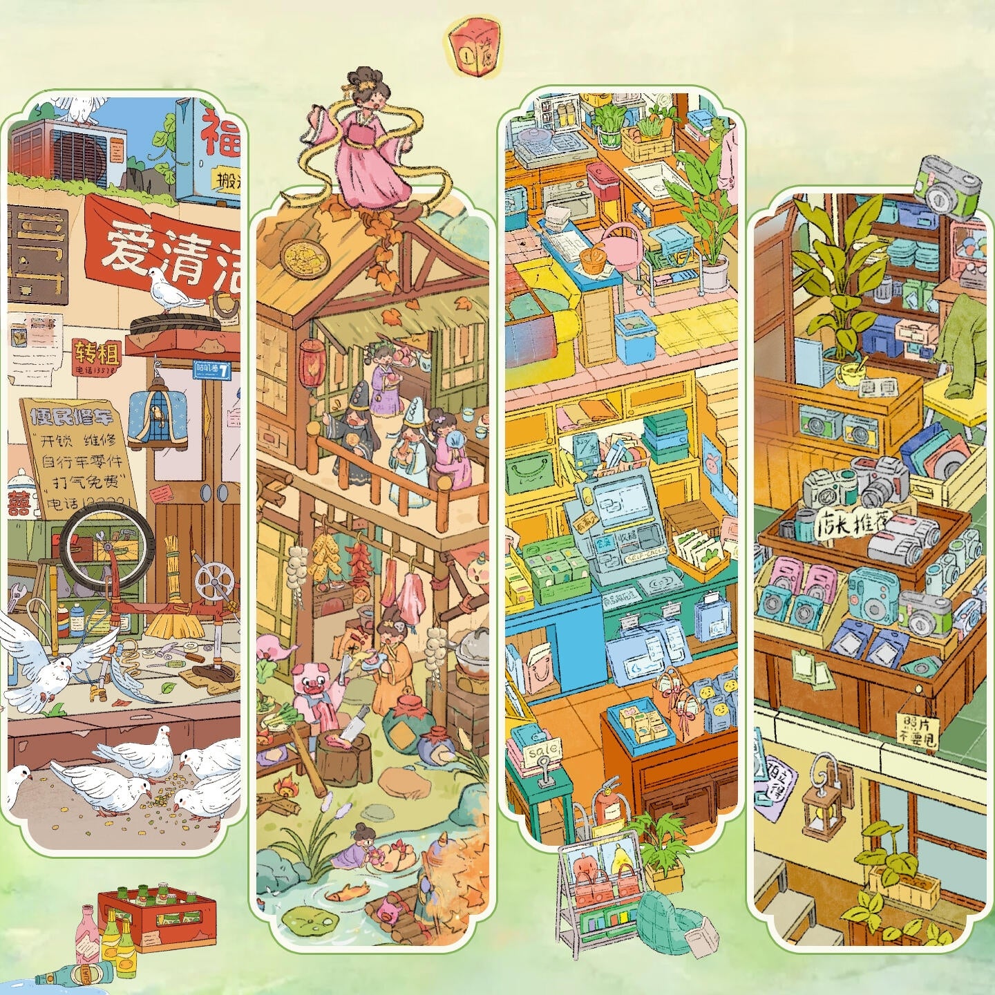 Moonlight Post 3D Sticker | 2 Cute Miniature Scenes