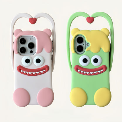 Heart-Handing Little Monster Silicone Phone Case