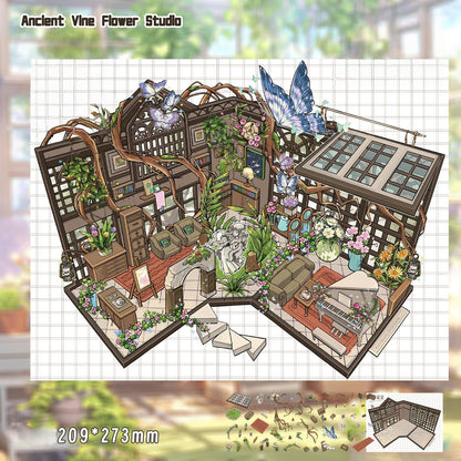 Ancient Vine Flower Studio 3D Sticker