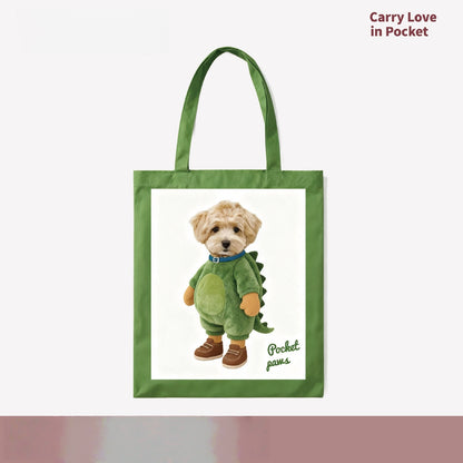 Custom Pet Photo Canvas Tote Bag