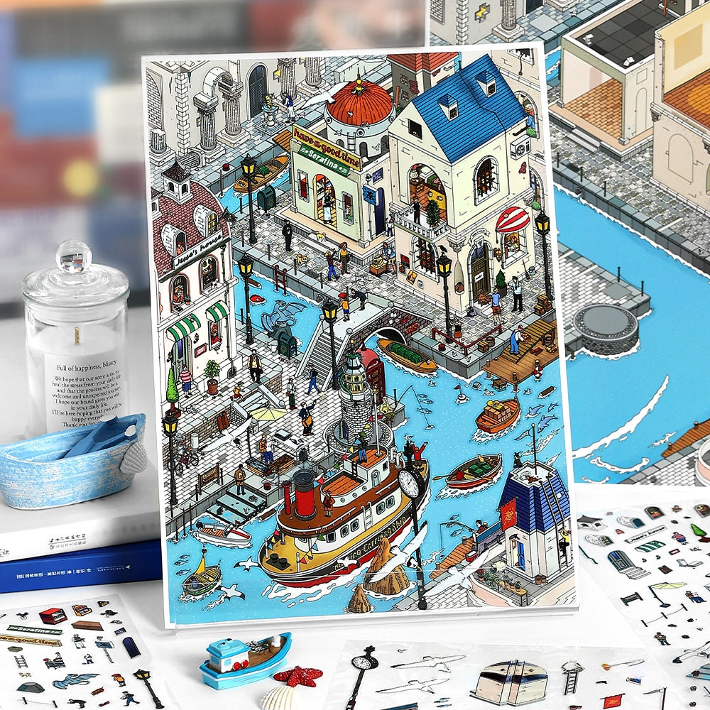 Floating Town 3D Sticker