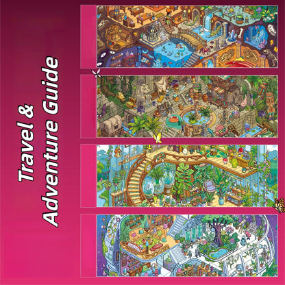 Travel & Adventure Guide 3D Sticker | 4 Cute Miniature Scenes