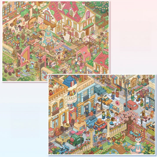 Little Worlds 3D Sticker | 2 Cute Miniature Scenes