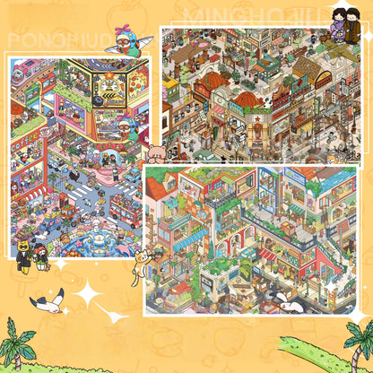 Other World 3D Sticker | 3 Cute Miniature Scenes