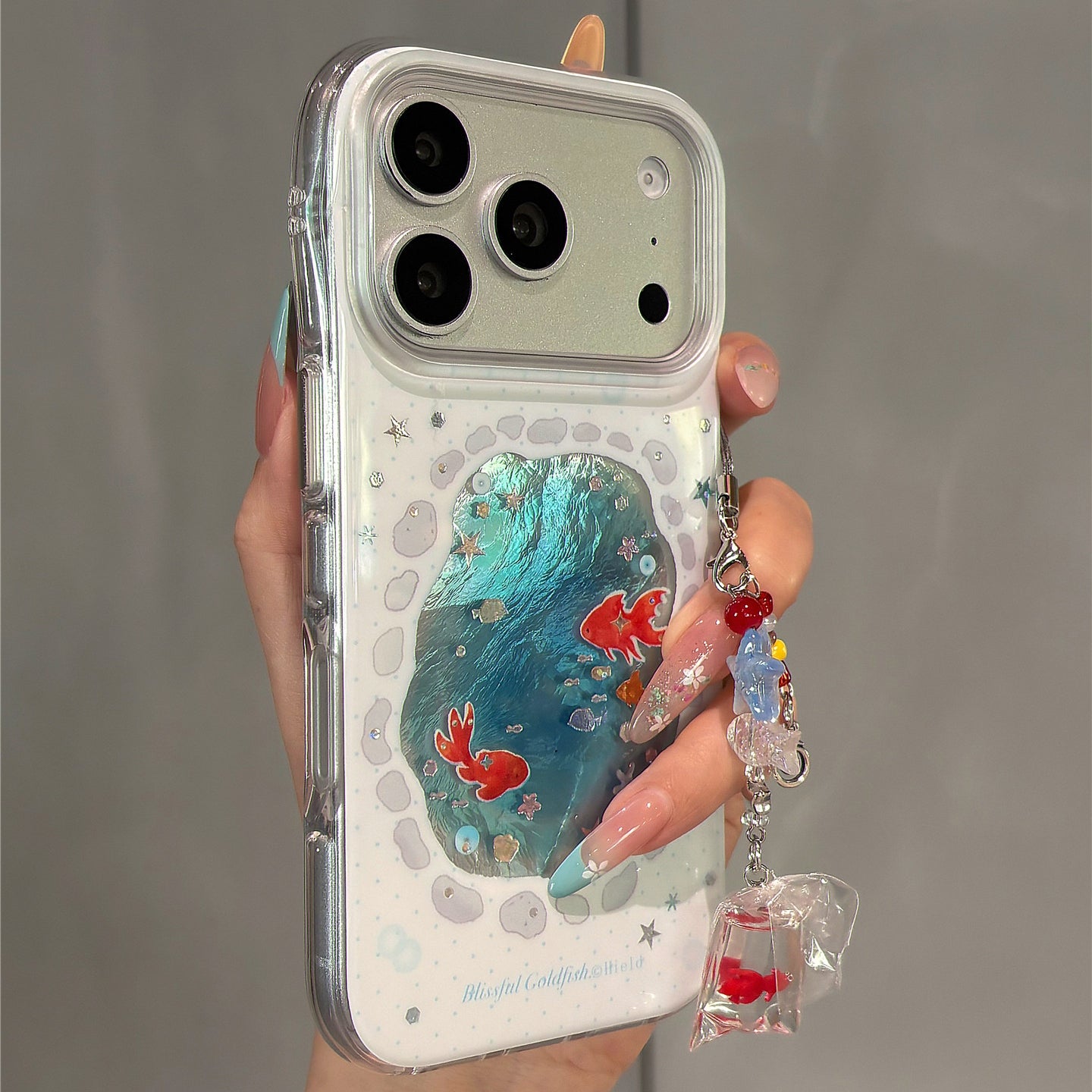 Cute Gilt Pond Lucky Koi Acrylic Phone Case