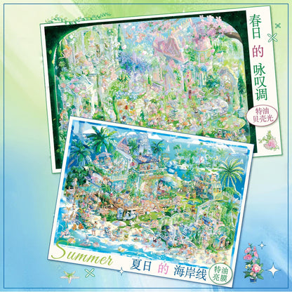 Seasons in Song 3D Sticker | 2 Cute Miniature Scenes