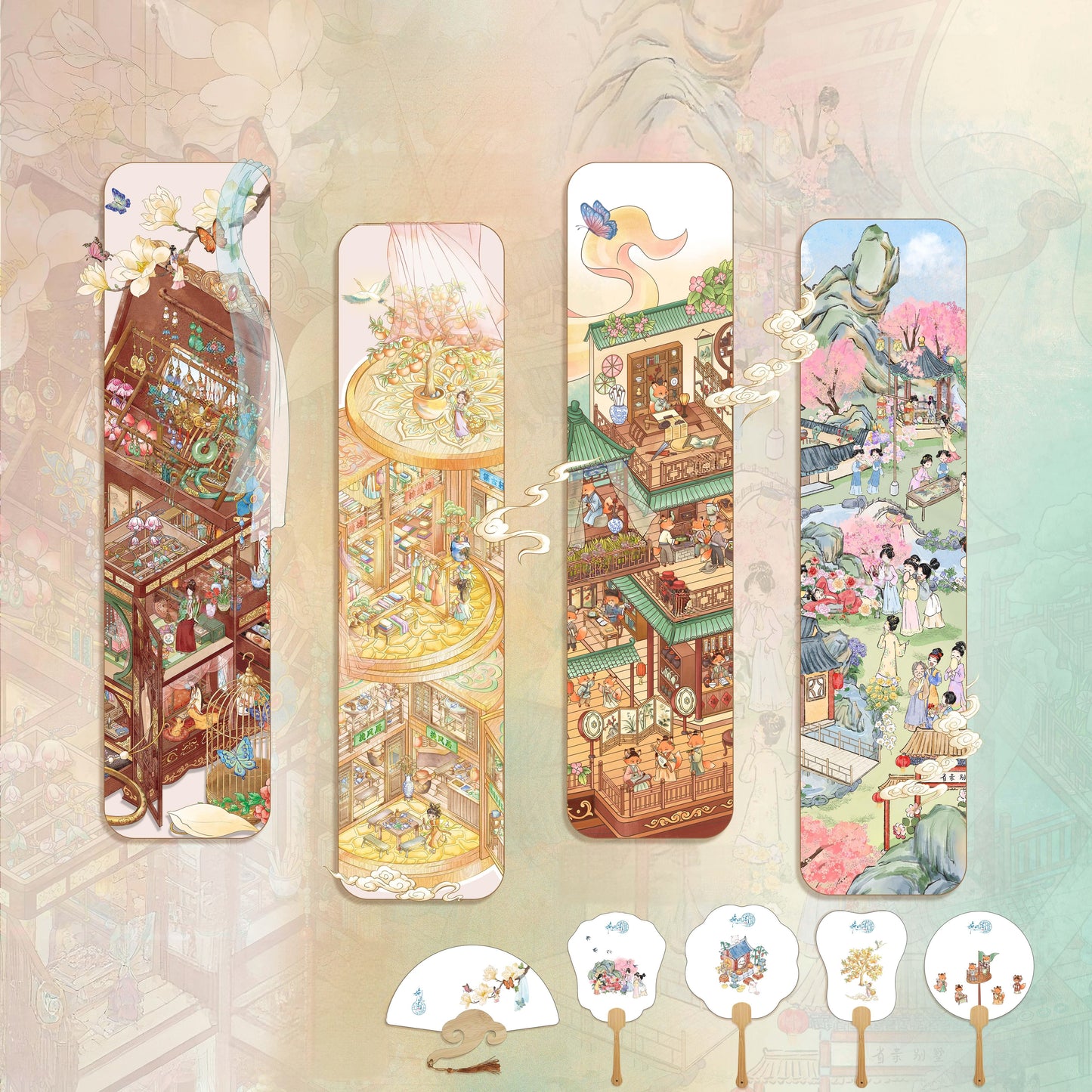Wind-Retaining Pavilion 3D Sticker |4 Cute Miniature Scenes