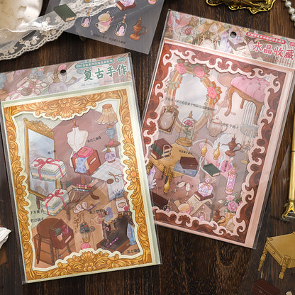 The Old Desk 3D Sticker | 2 Cute Miniature Scenes