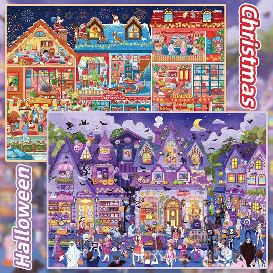 Happy Festival 3D Sticker | 2 Cute Miniature Scenes