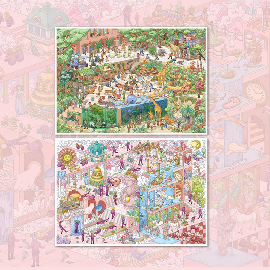 Whimsical Life 3D Sticker | 2 Cute Miniature Scenes