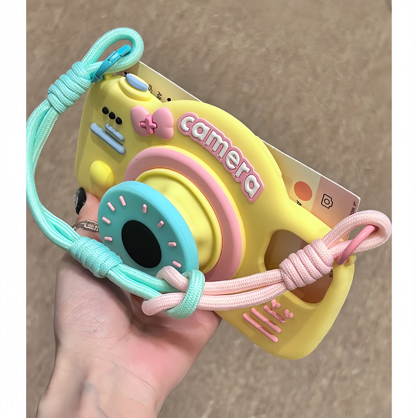 Dopamine Camera Telescopic Stand Silicone Phone Case