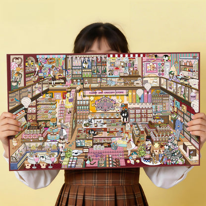 Shelf Display 3D Sticker | 2 Cute Miniature Scenes