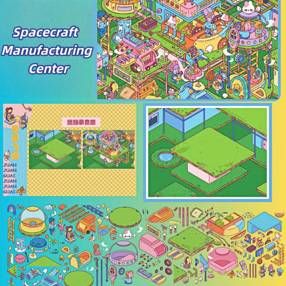 Milky Fragrace Town 3D Sticker | 3 Cute Miniature Scenes