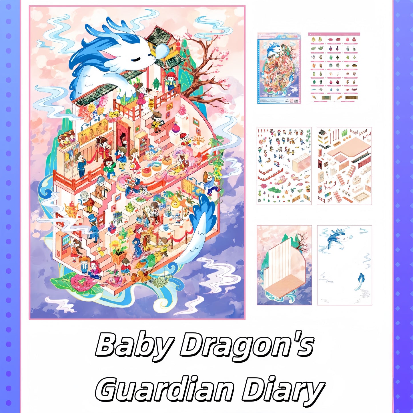 Historical Fantasy 3D Sticker | 2 Cute Miniature Scenes