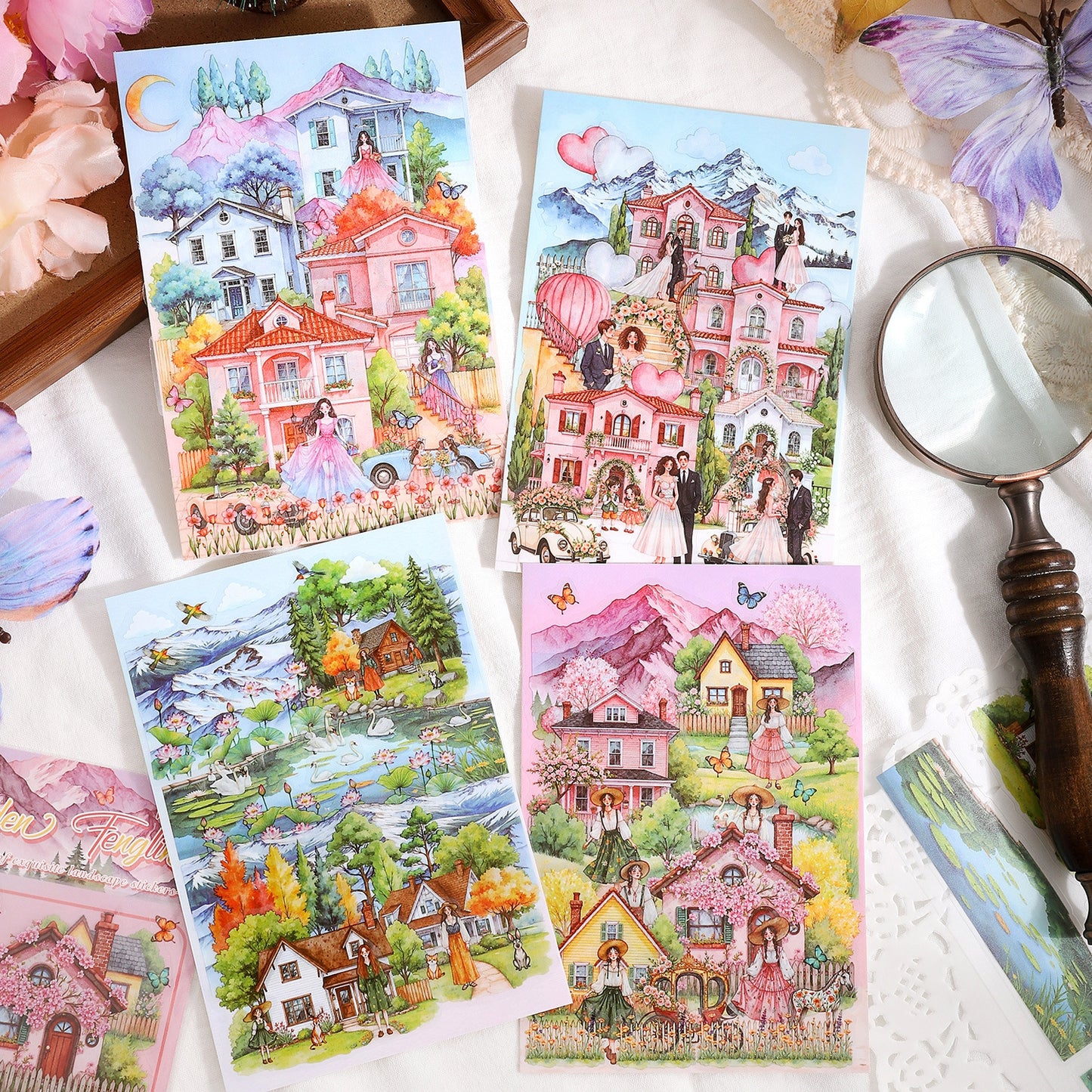 Poetic Dreams 3D Sticker | 4 Cute Miniature Scene