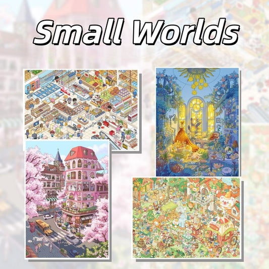 Small Worlds 3D Sticker | 4 Cute Miniature Scenes