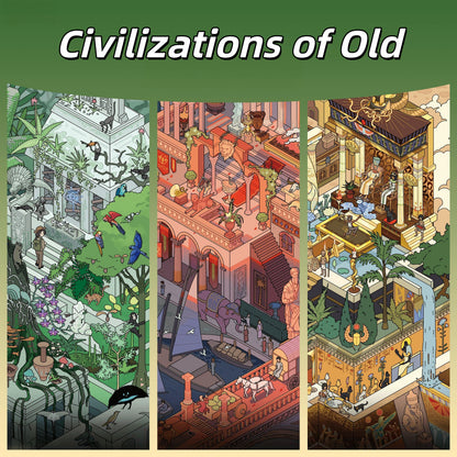 Civilizations of Old 3D Sticker | 3 Cute Miniature Scenes