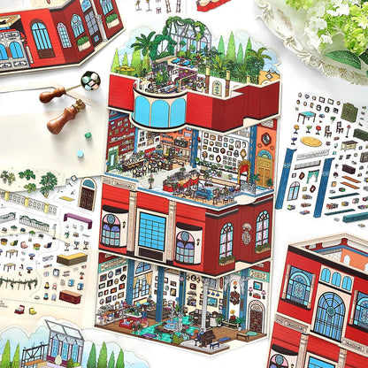 Rome Hotel 3D Sticker | 4 Cute Miniature Scenes